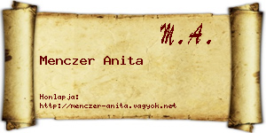 Menczer Anita névjegykártya