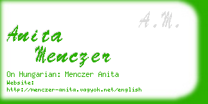 anita menczer business card